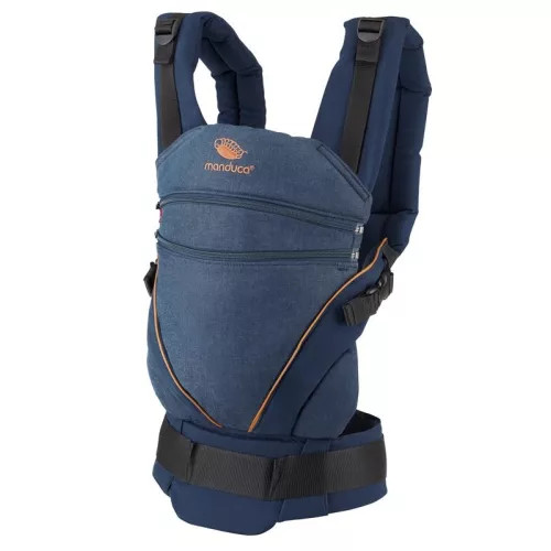 Manduca® XT biopamut csatos babahordozó-Denimblue-Toffee