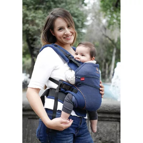 Manduca® XT biopamut csatos babahordozó-Denimblue-Toffee