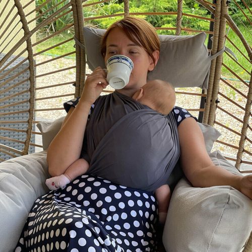 Liliputi rugalmas kendő  classic line - Graphit