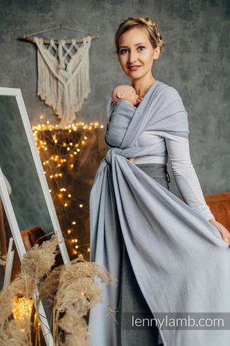 Lennylamb LITTLE HERRINGBONE GREY szövött kendő koraszülött babáknak 460 cm