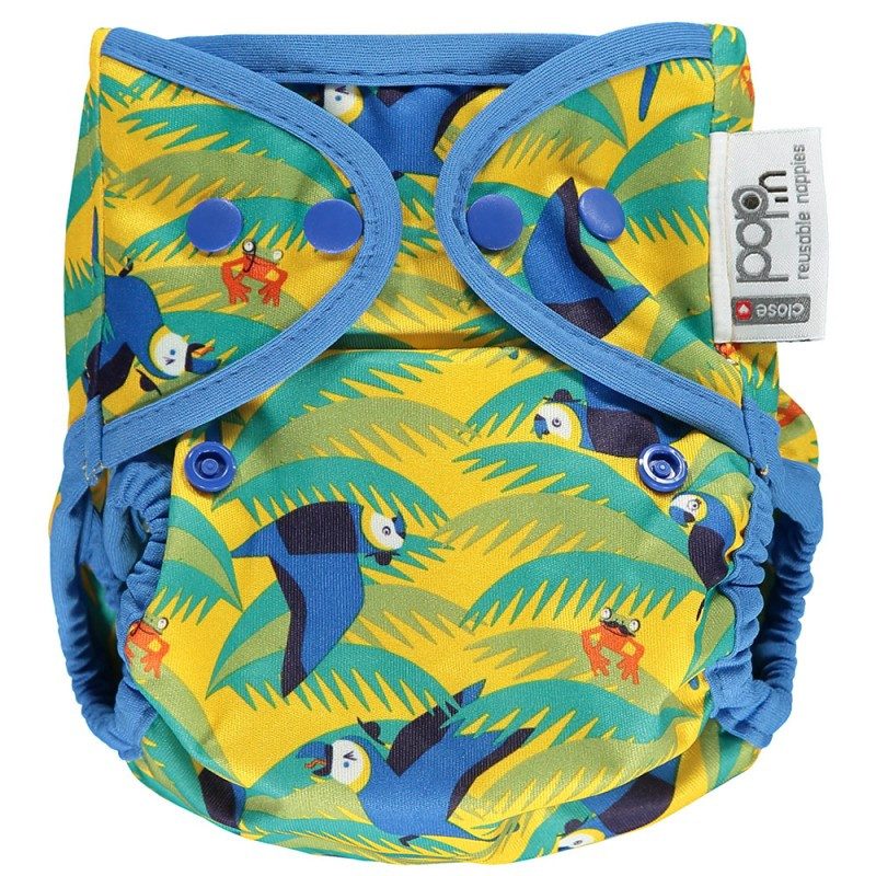 Papagájos Pop-In V2 mosható pelenka bambusz belsővel patentos
